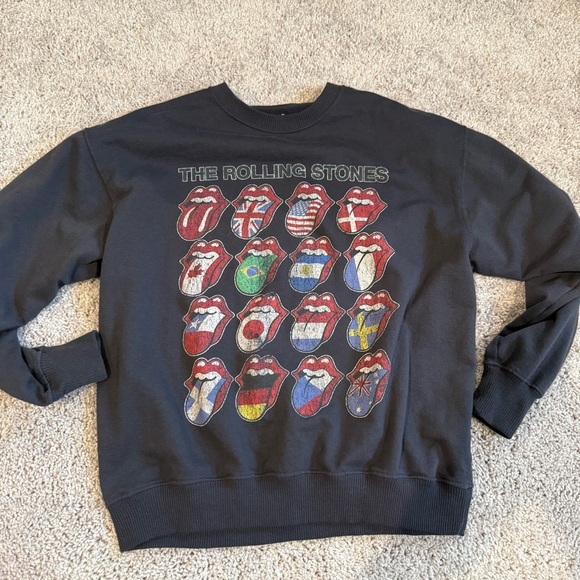 The Rolling Stones Black Sweatshirt Size Small - Picture 1 of 5